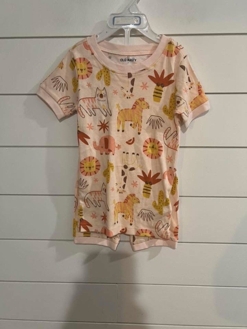 Old Navy Pink Safari Animal Short Sleeve Pajama Set